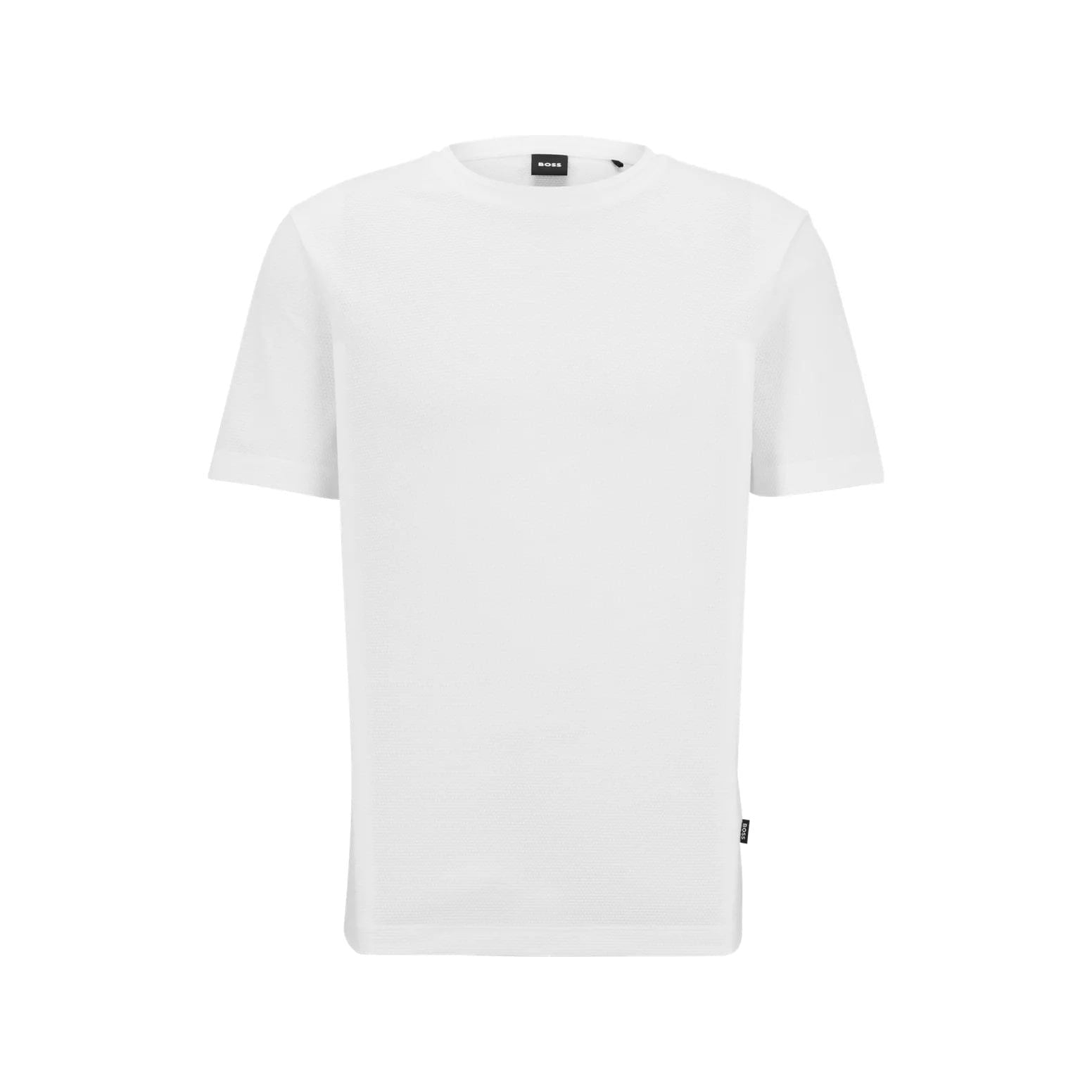 BOSS COTTON-BLEND T-SHIRT WITH BUBBLE-JACQUARD STRUCTURE - Yooto