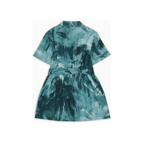 Load image into Gallery viewer, EMPORIO ARMANI KIDS ASV LYOCELL DRESS WITH SHORT SLEEVES AND ALL-OVER PALM-TREE PRINT - Yooto
