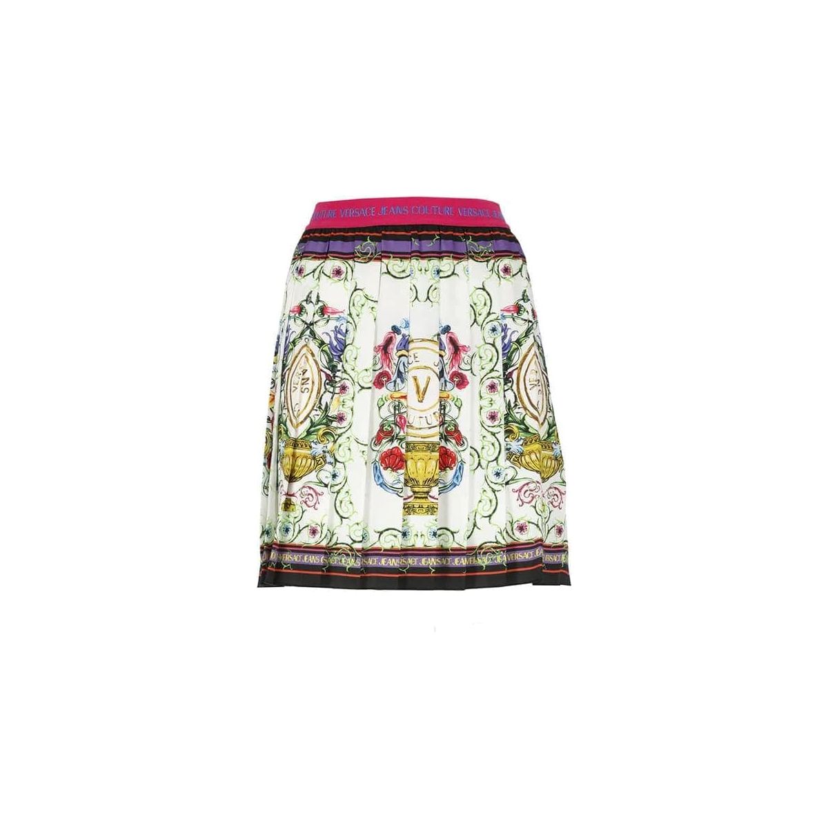 VERSACE JEANS COUTURE V-EMBLEM GARDEN-PRINT MINISKIRT - Yooto