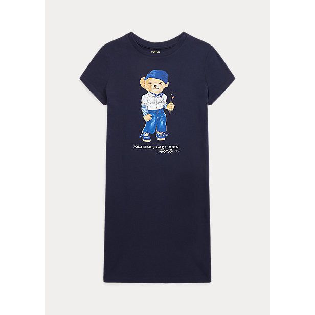 POLO RALPH LAUREN POLO BEAR COTTON JERSEY T-SHIRT DRESS - Yooto