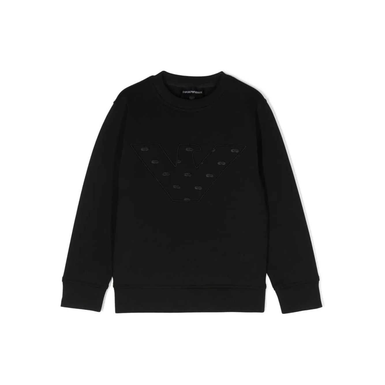 EMPORIO ARMANI KIDS LOGO-EMBROIDERED COTTON-BLEND SWEATSHIRT - Yooto