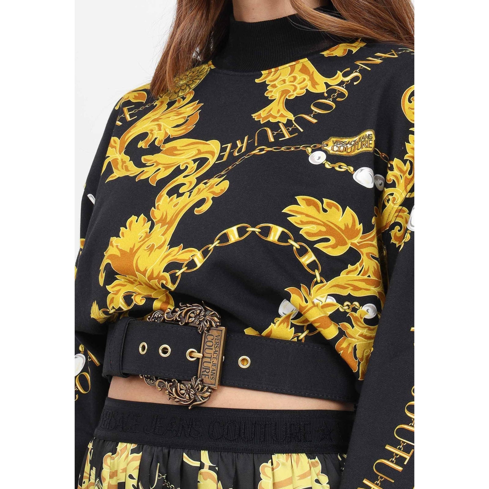 VERSACE JEANS COUTURE SWEATSHIRT WITH CHAIN PRINT - Yooto