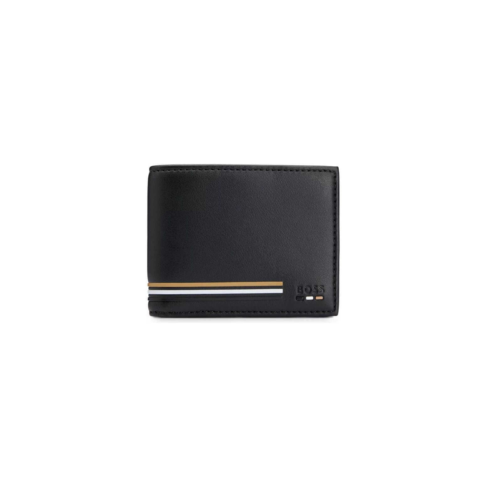 BOSS FAUX-LEATHER WALLET WITH SIGNATURE-STRIPE DETAILS - Yooto