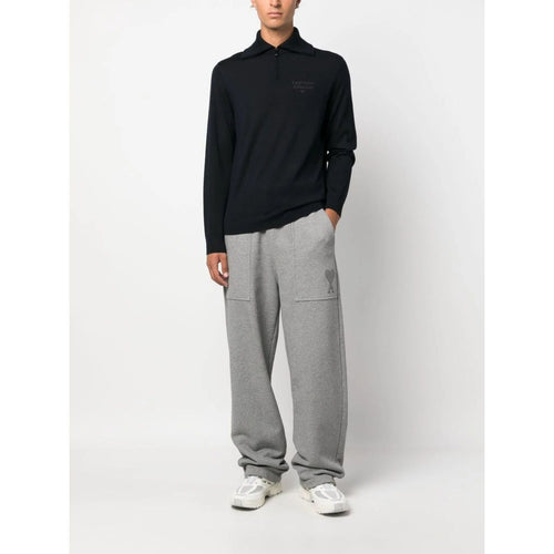 Load image into Gallery viewer, EMPORIO ARMANI MOCK-NECK JUMPER WITH PARTIAL ZIP IN PLAIN-KNIT VIRGIN WOOL WITH LOGO EMBROIDERY DETAIL - Yooto
