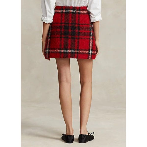 Load image into Gallery viewer, POLO RALPH LAUREN PLAID LEATHER-TRIM WRAP SKIRT - Yooto
