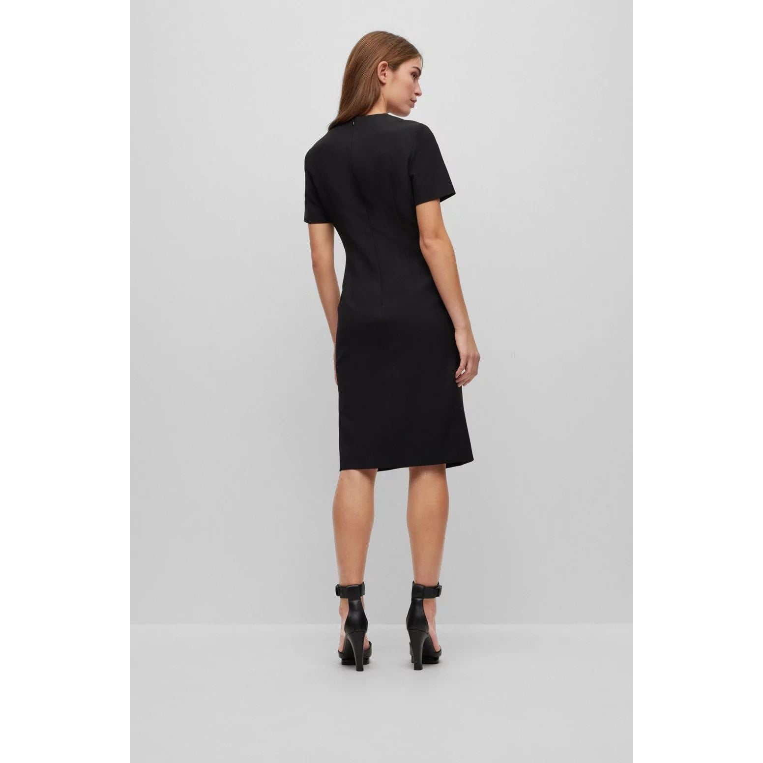BOSS V-NECK DRESS WITH ZIP DETAILS - Yooto