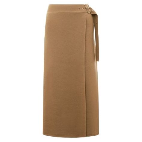 BOSS VIRGIN-WOOL WRAP SKIRT WITH POLISHED RIVETS - Yooto