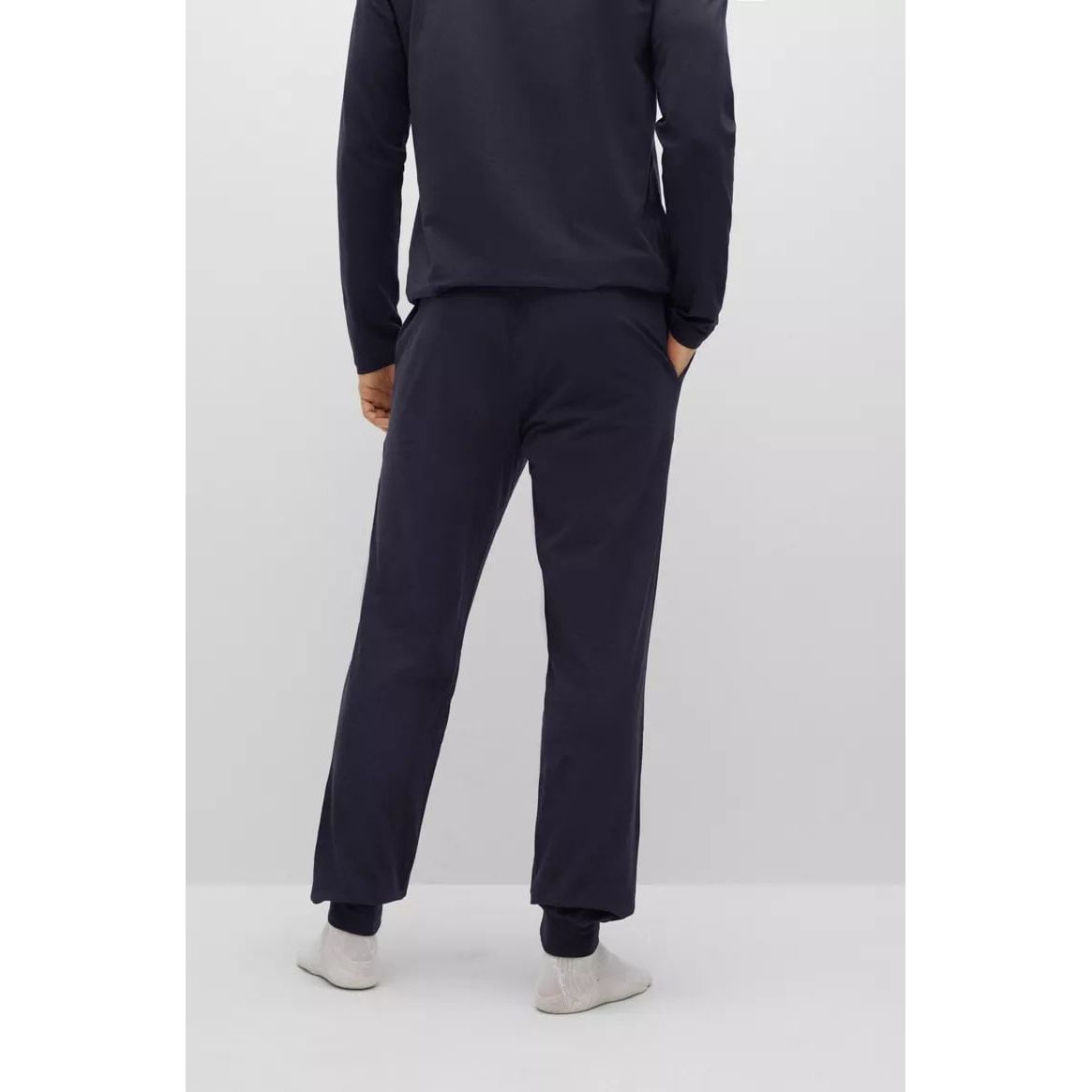 BOSS STRETCH-COTTON TRACKSUIT BOTTOMS WITH EMBROIDERED LOGO - Yooto