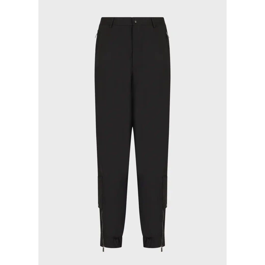 EMPORIO ARMANI ZIP-UP OVERSIZED TRACK PANTS - Yooto