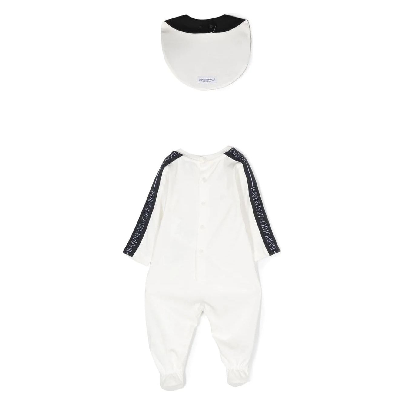 EMPORIO ARMANI KIDS LOGO-PRINT ONESIE AND BIB GIFT SET - Yooto