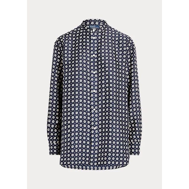 POLO RALPH LAUREN RELAXED FIT GEO-MOTIF SILK SHIRT - Yooto