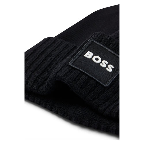 Load image into Gallery viewer, BOSS KIDS DOUBLE-LAYER BEANIE HAT WITH LOGO BADGE - Yooto
