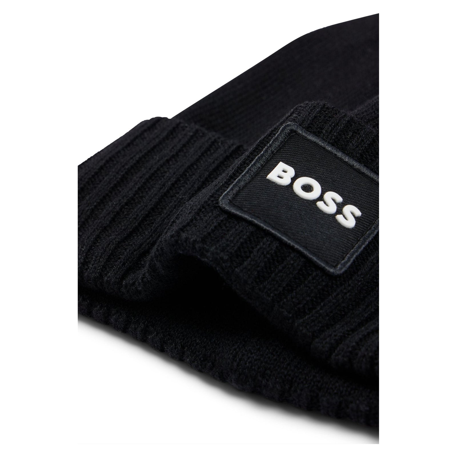 BOSS KIDS DOUBLE-LAYER BEANIE HAT WITH LOGO BADGE - Yooto