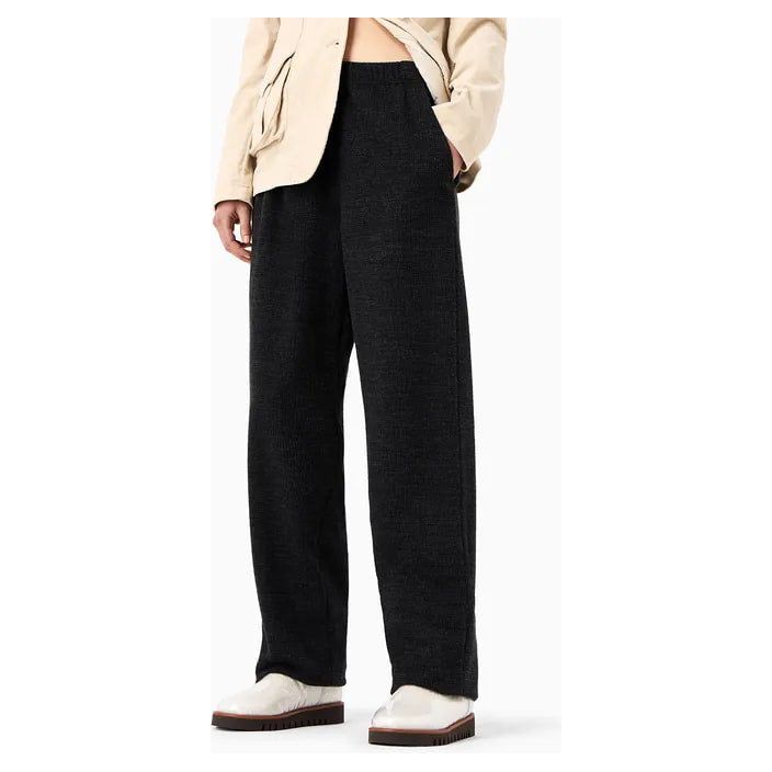 EMPORIO ARMANI CHALET CAPSULE COLLECTION ELASTICATED-WAIST TROUSERS IN A WOOL-BLEND KNIT WITH AN EMBOSSED PATTERN - Yooto