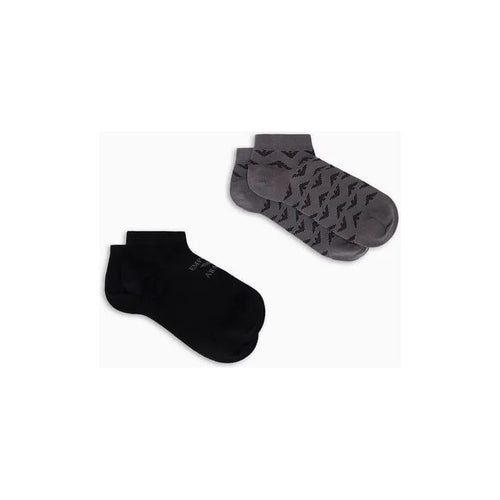 Load image into Gallery viewer, EMPORIO ARMANI TWO-PACK OF ANKLE SOCKS WITH JACQUARD LOGO - Yooto
