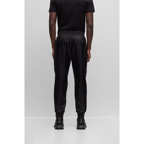 Load image into Gallery viewer, BOSS COTTON-BLEND TRACKSUIT BOTTOMS WITH MONOGRAMS AND STRIPES - Yooto
