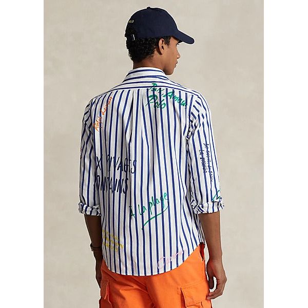 POLO RALPH LAUREN CLASSIC FIT STRIPED POPLIN WORKSHIRT - Yooto