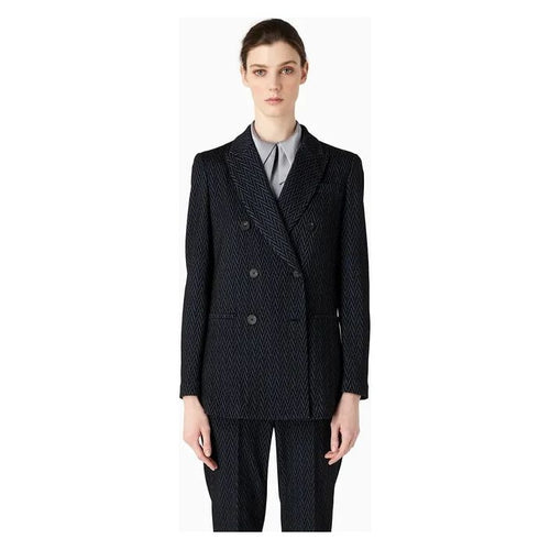 Load image into Gallery viewer, EMPORIO ARMANI DOUBLE-BREASTED BLAZER IN JACQUARD JERSEY WITH A CHEVRON MOTIF - Yooto

