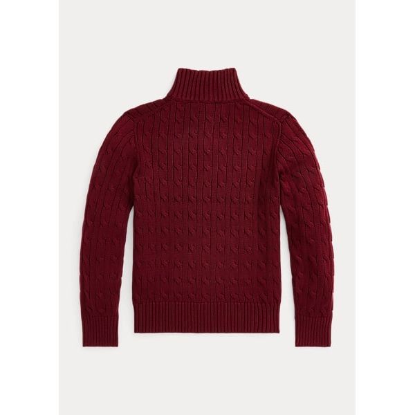 Polo Ralph Lauren Cable-Knit Cotton Quarter-Zip Sweater - Yooto