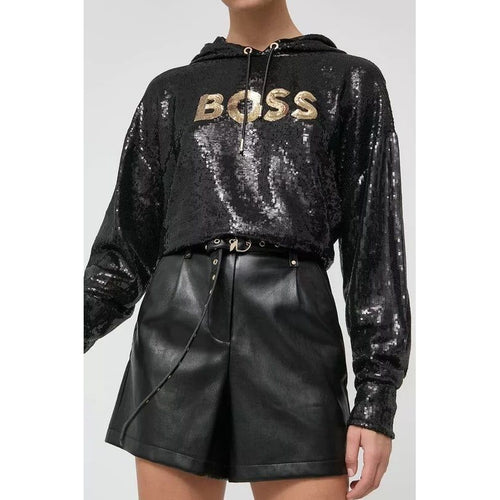 Load image into Gallery viewer, BOSS RELAXED-FIT HOODIE IN STRETCH MATERIAL WITH SEQUINNED LOGO - Yooto
