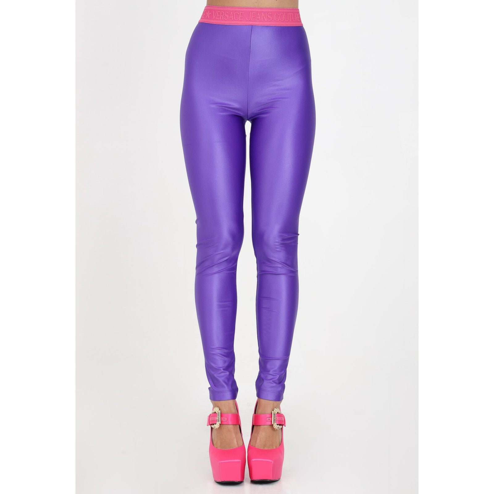 VERSACE JEANS COUTURE LEGGINGS WITH LOGOED BAND - Yooto