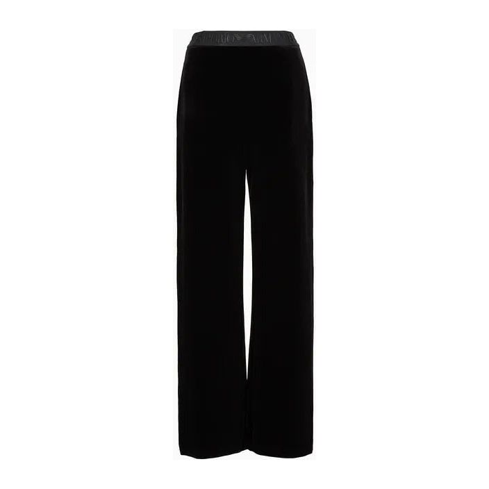 EMPORIO ARMANI CHENILLE PALAZZO TROUSERS WITH LOGO TAPE - Yooto