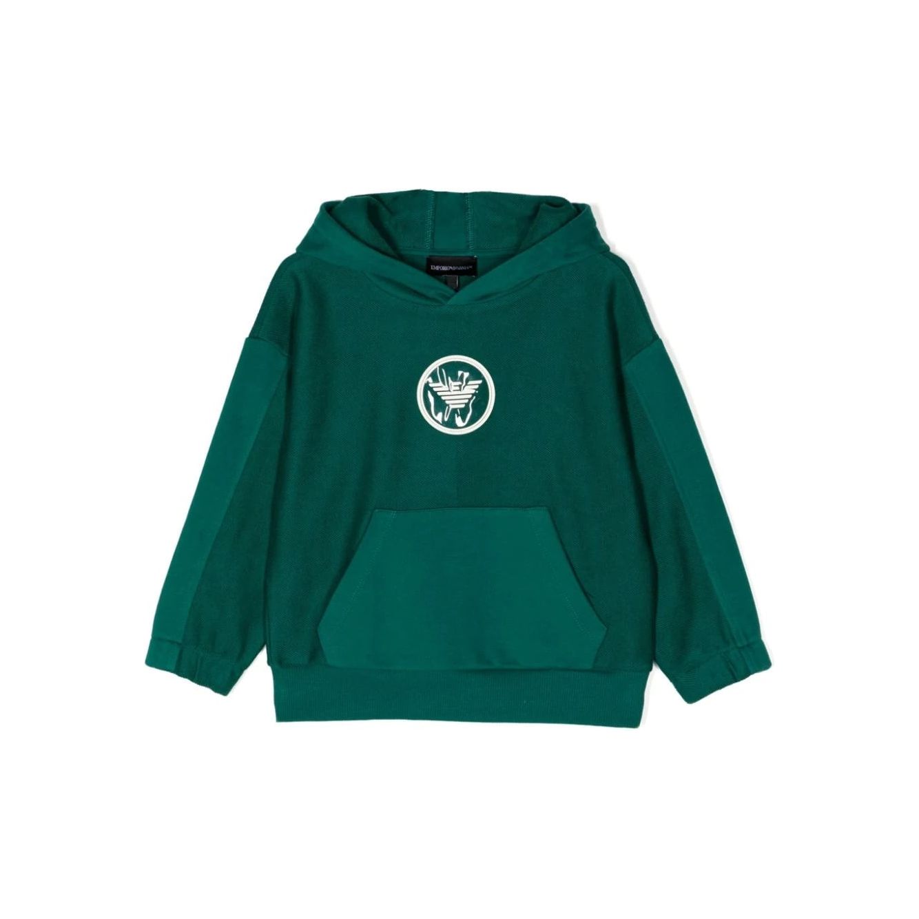 EMPORIO ARMANI KIDS LOGO-PATCH PANELLED HOODIE - Yooto