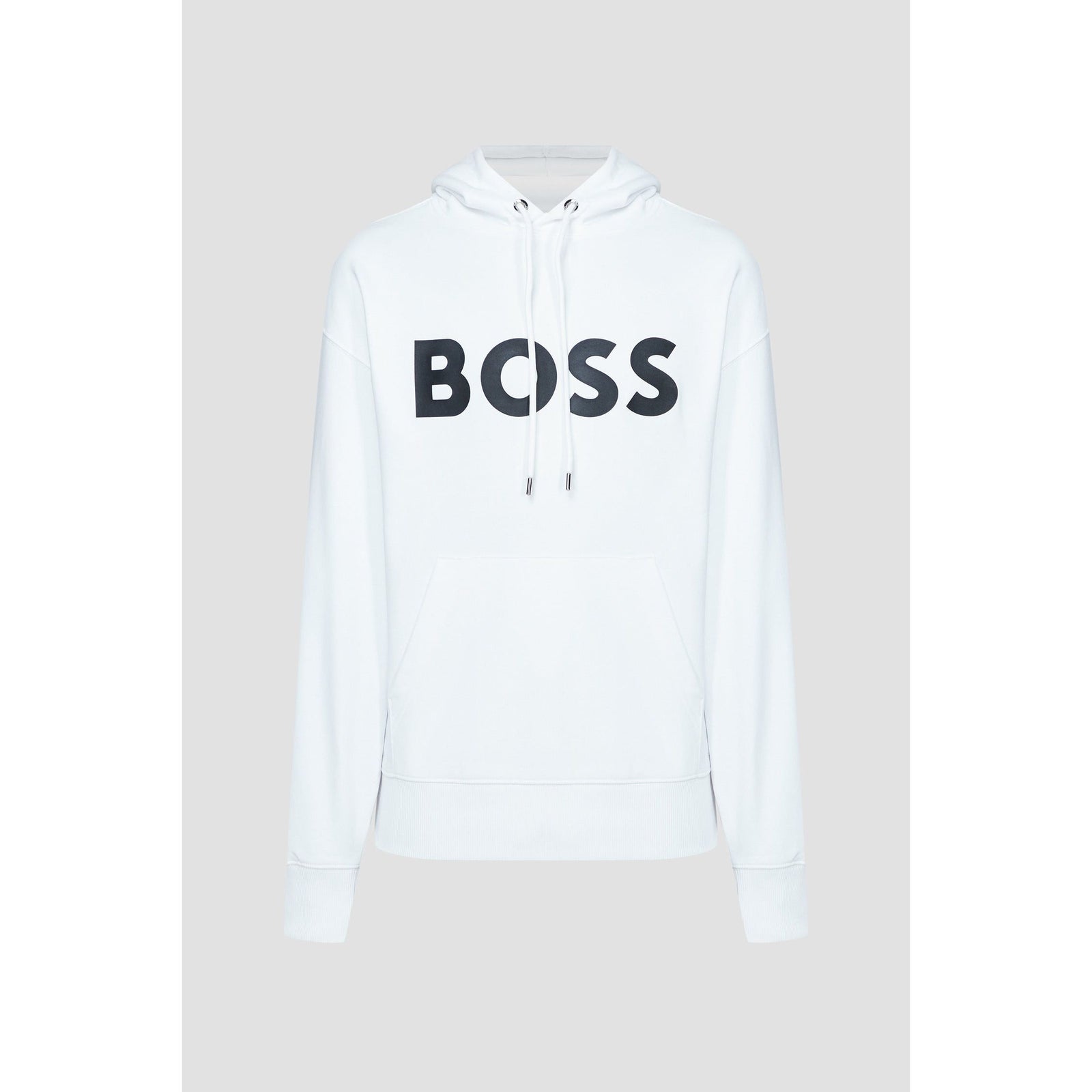 BOSS COTTON-TERRY HOODIE WITH RUBBER-PRINT LOGO - Yooto