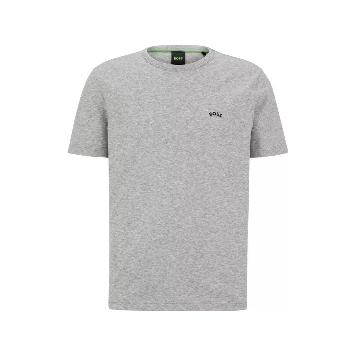 BOSS ORGANIC-COTTON T-SHIRT WITH CURVED LOGO - Yooto