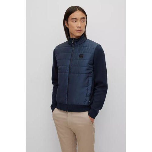 Load image into Gallery viewer, BOSS REGULAR-FIT ZIPPED JACKET IN COTTON AND VIRGIN WOOL - Yooto
