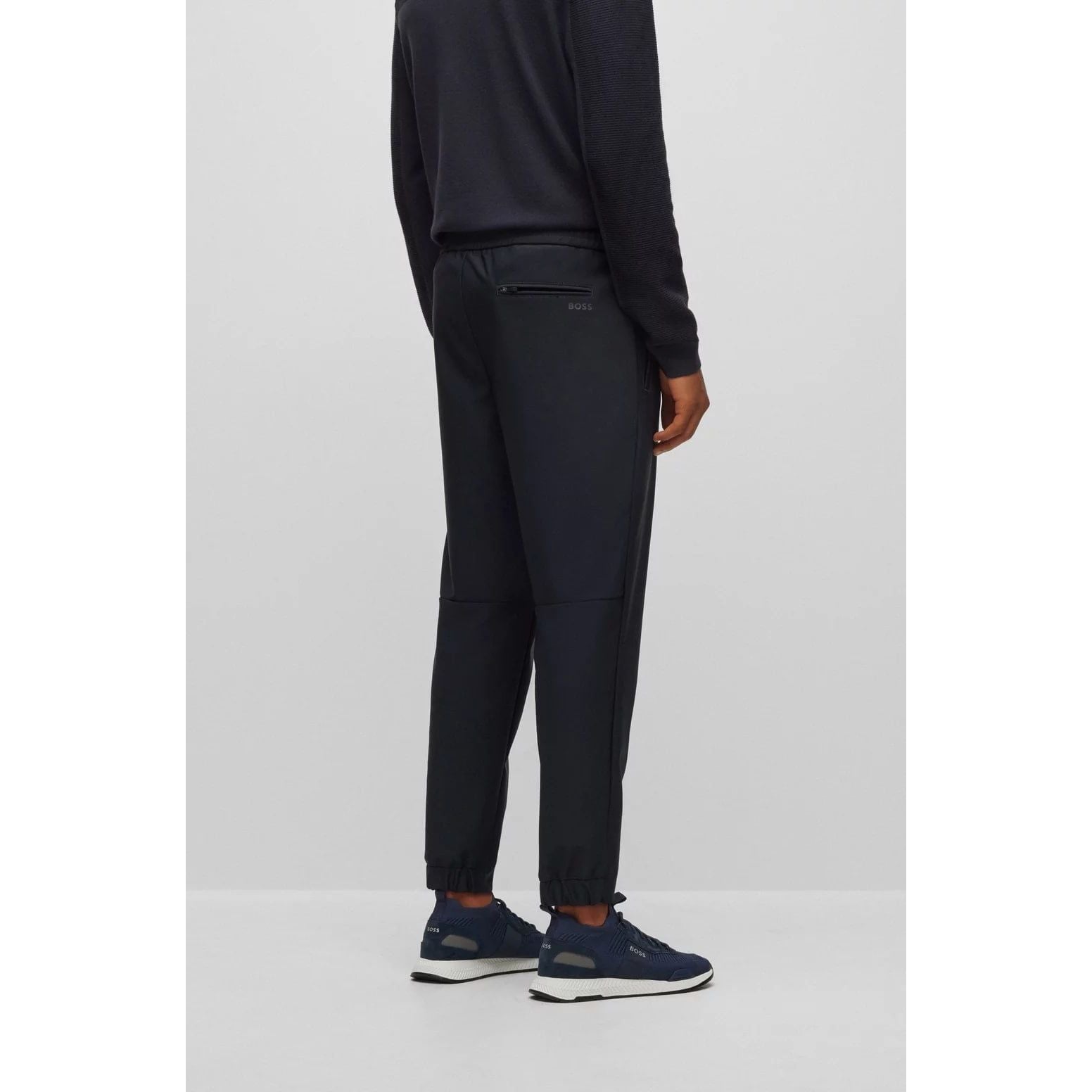 BOSS TAPERED-FIT TROUSERS IN WATERPROOF SOFTSHELL MATERIAL - Yooto