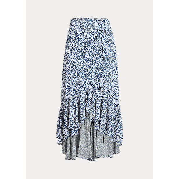 POLO RALPH LAUREN FLORAL RUFFLED CREPE SKIRT - Yooto