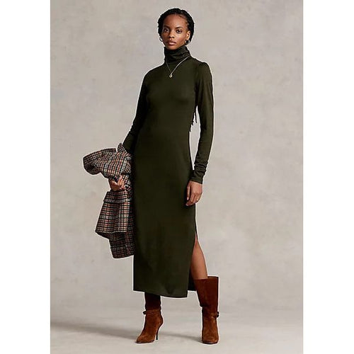 Load image into Gallery viewer, POLO RALPH LAUREN BELTED JERSEY ROLL NECK DRESS - Yooto
