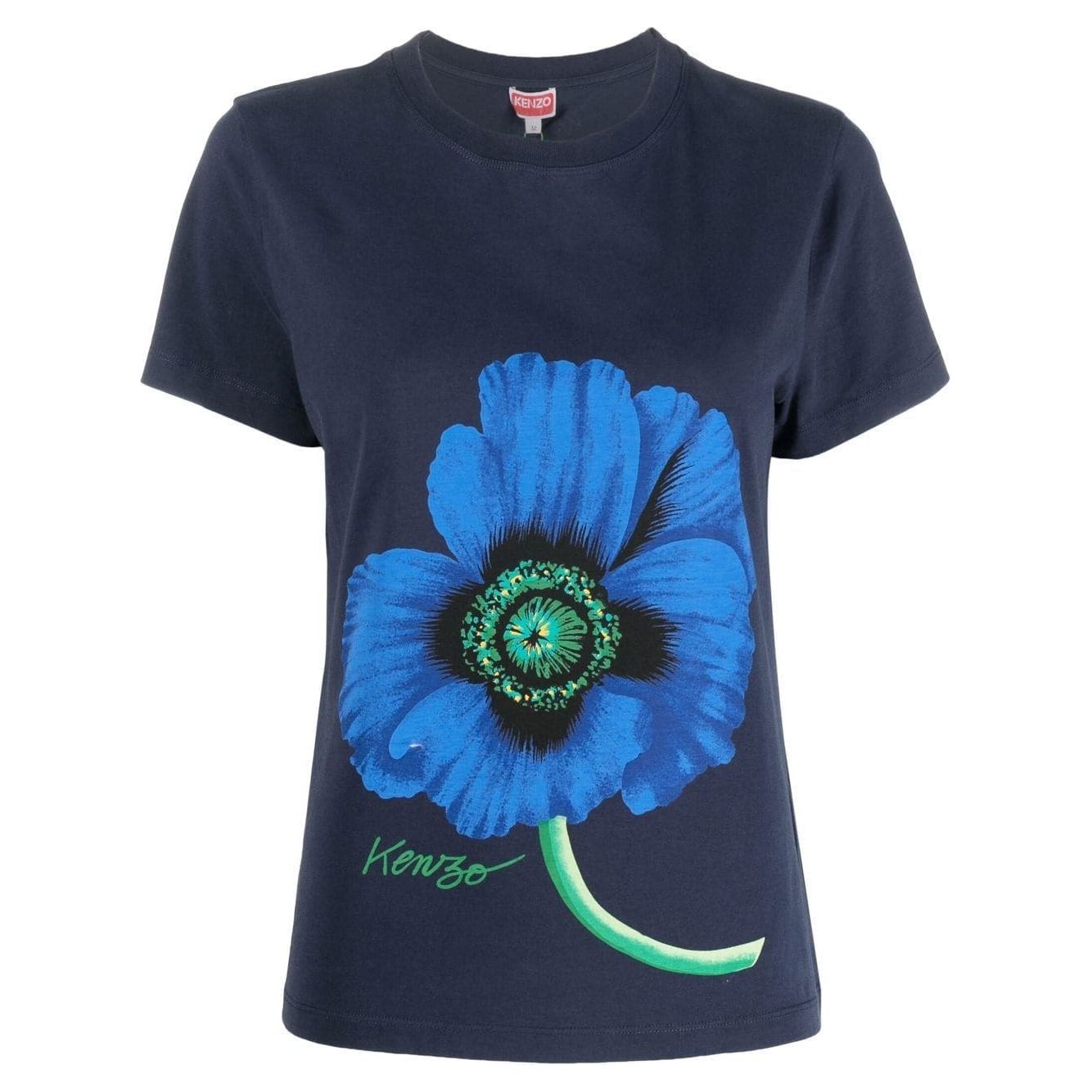 Kenzo Poppy-print cotton T-shirt - Yooto