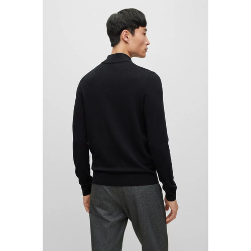 Load image into Gallery viewer, BOSS ZIP-NECK SWEATER IN VIRGIN WOOL WITH EMBROIDERED LOGO - Yooto
