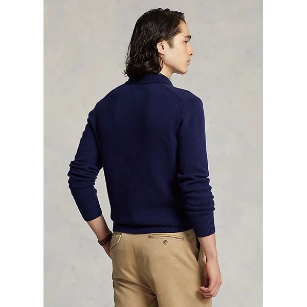 POLO RALPH LAUREN CASHMERE POLO-COLLAR JUMPER - Yooto