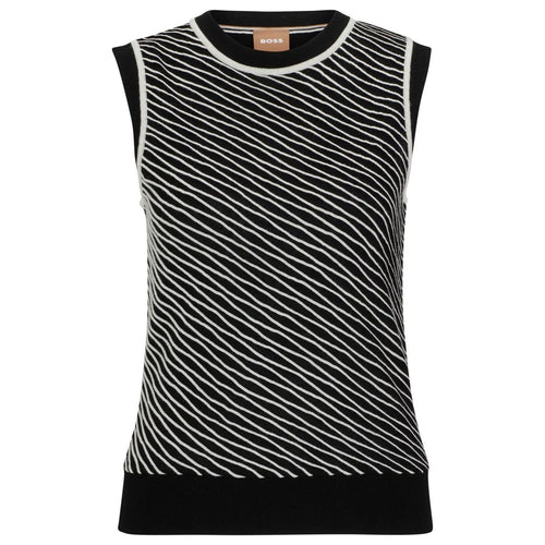 Load image into Gallery viewer, BOSS SLEEVELESS TOP WITH CONTRAST KNITTED PATTERN - Yooto
