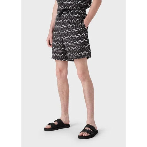 Load image into Gallery viewer, EMPORIO ARMANI ALL-OVER PATTERN LYOCELL BOARD SHORTS WITH DRAWSTRING - Yooto
