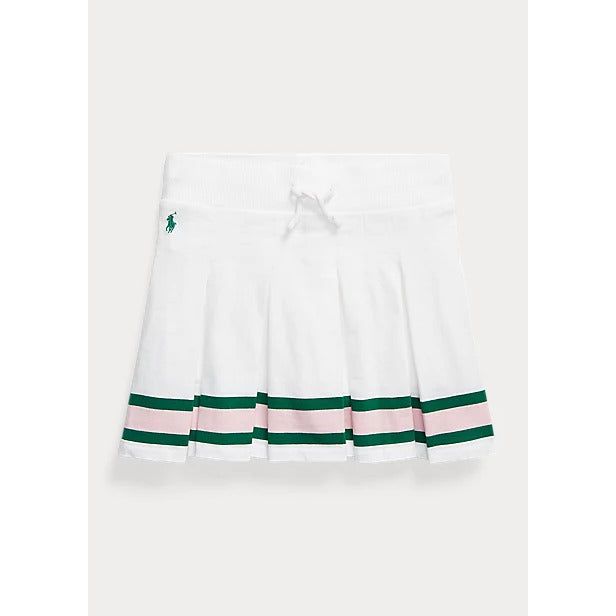 POLO RALPH LAUREN STRIPED PLEATED JERSEY SKORT - Yooto