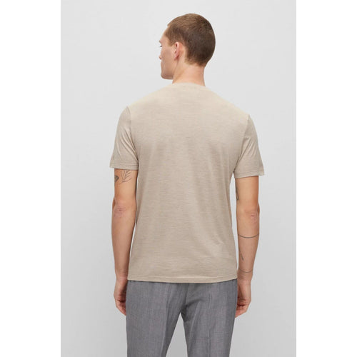 Load image into Gallery viewer, BOSS SILK-COTTON SLIM-FIT T-SHIRT WITH FINELINE STRIPES - Yooto
