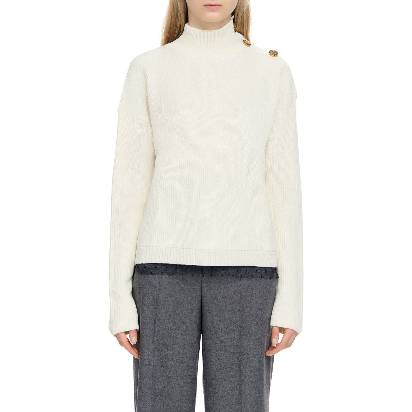 RED VALENTINO WOOL-BLEND TURTLENECK SWEATER - Yooto