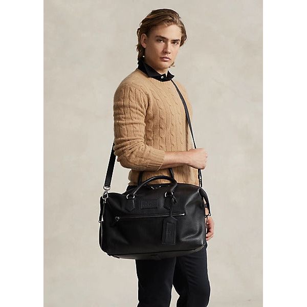 POLO RALPH LAUREN PEBBLED LEATHER DUFFEL - Yooto