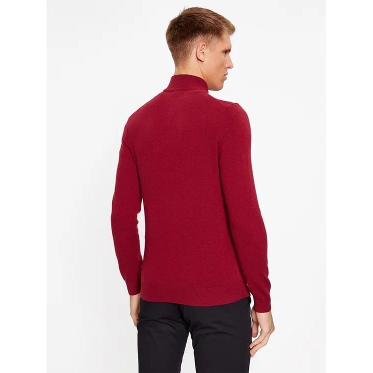 BOSS ZIP-NECK SWEATER IN VIRGIN WOOL WITH EMBROIDERED LOGO - Yooto