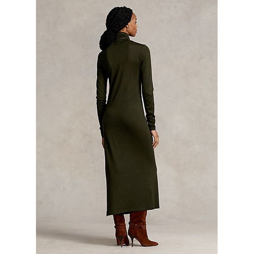 Load image into Gallery viewer, POLO RALPH LAUREN BELTED JERSEY ROLL NECK DRESS - Yooto
