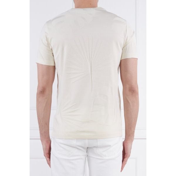 BOSS MERCERISED-COTTON T-SHIRT WITH HAWAIIAN-INSPIRED TONAL JACQUARD - Yooto