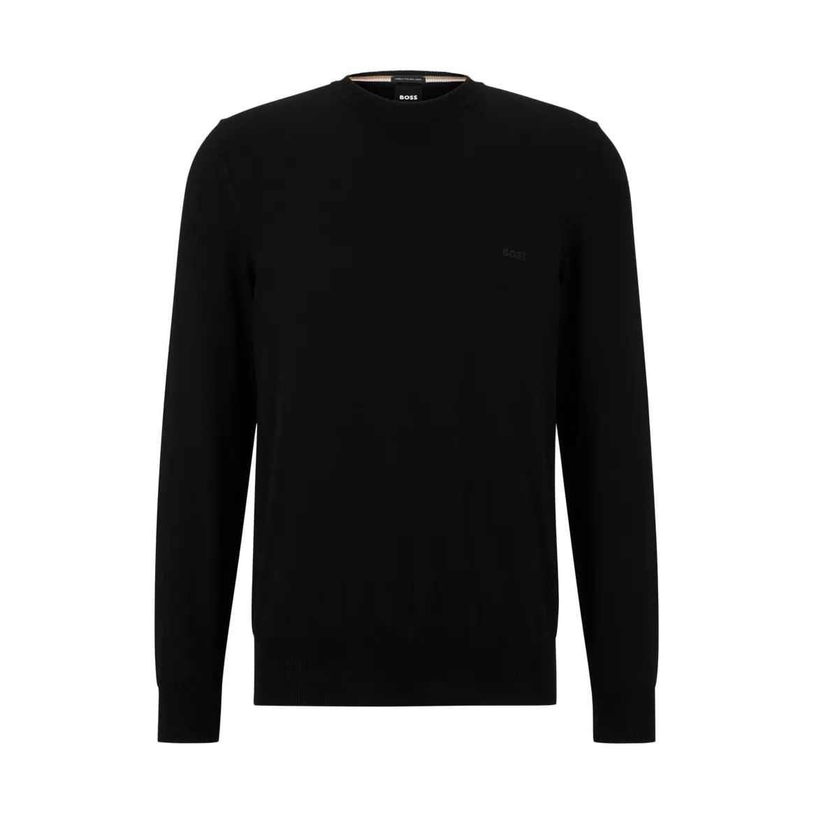 BOSS PURE-COTTON REGULAR-FIT SWEATER WITH EMBROIDERED LOGO - Yooto