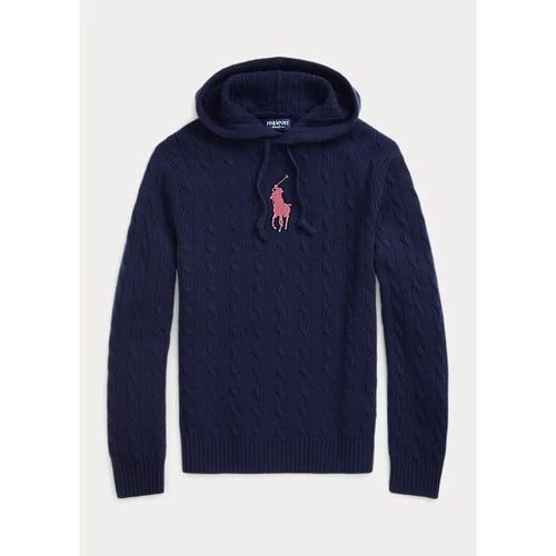 Load image into Gallery viewer, POLO RALPH LAUREN PINK PONY CABLE CASHMERE HOODED JUMPER - Yooto
