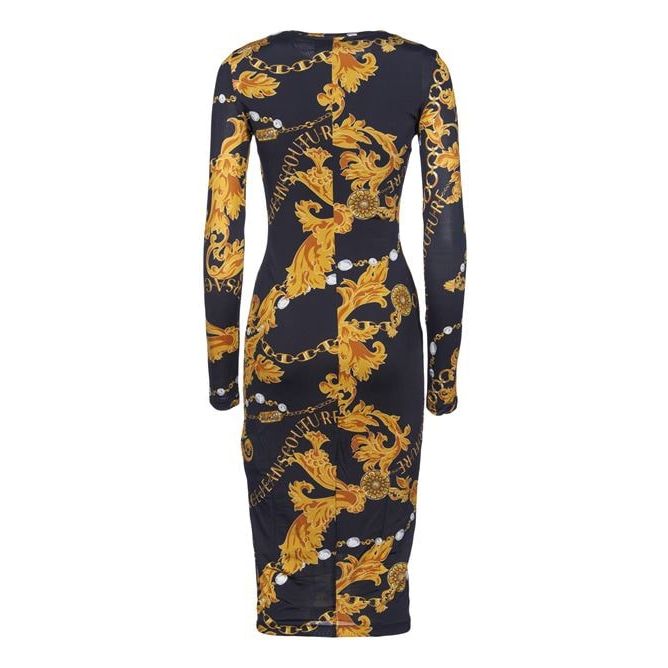 VERSACE JEANS COUTURE DRESS WITH CHAIN COUTURE PRINT - Yooto