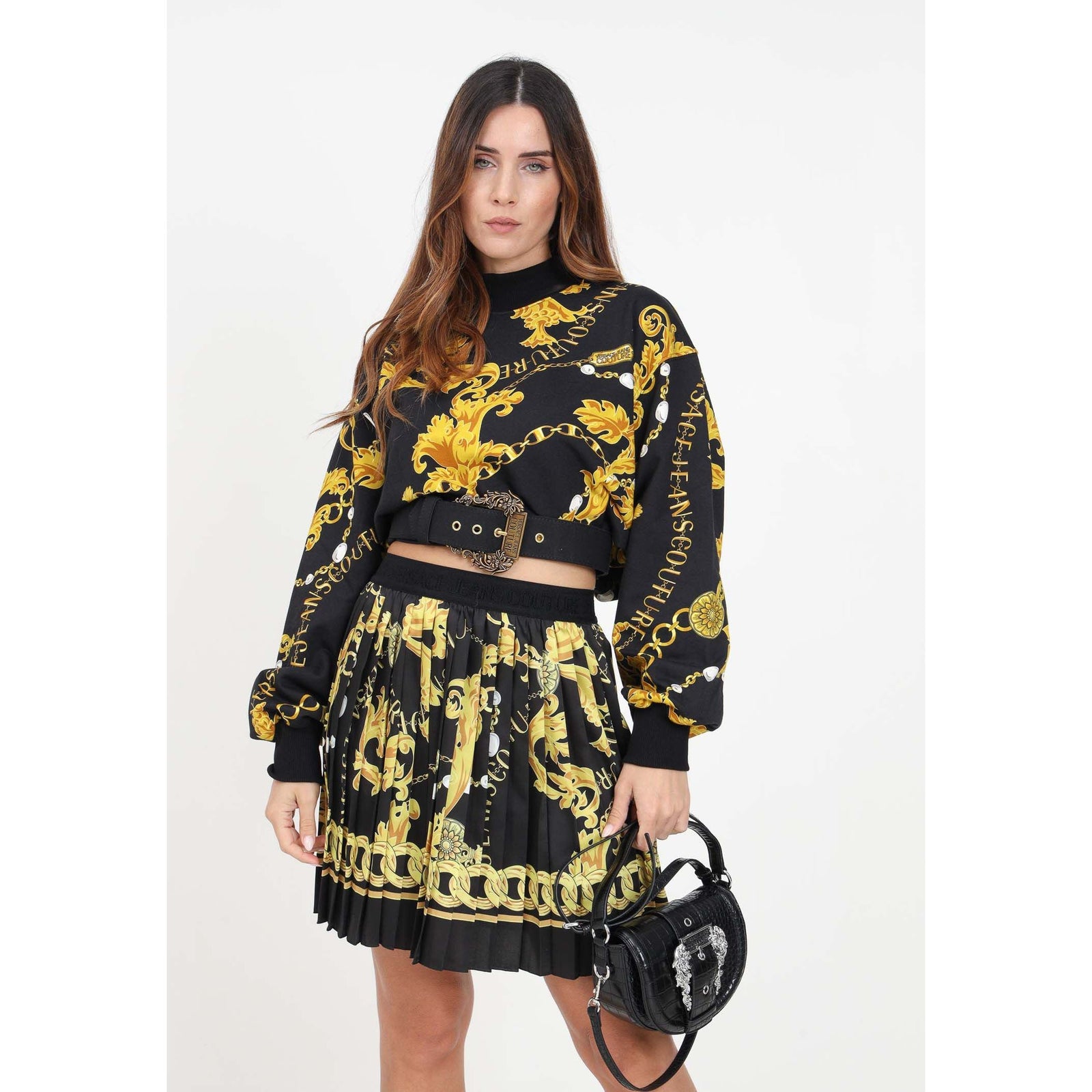 VERSACE JEANS COUTURE SWEATSHIRT WITH CHAIN PRINT - Yooto