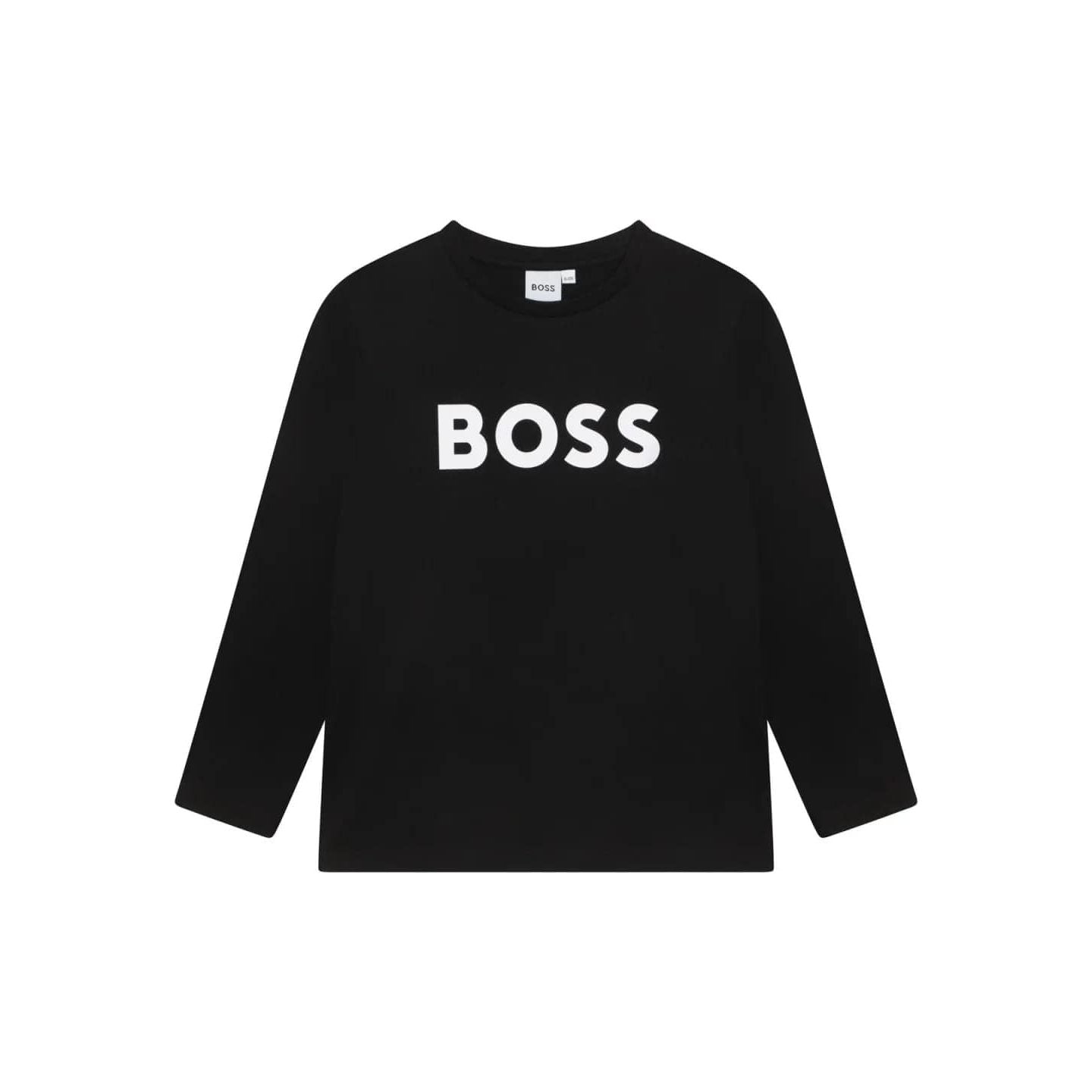 BOSS KIDS' LONG-SLEEVED T-SHIRT IN COTTON WITH CONTRAST LOGO - Yooto